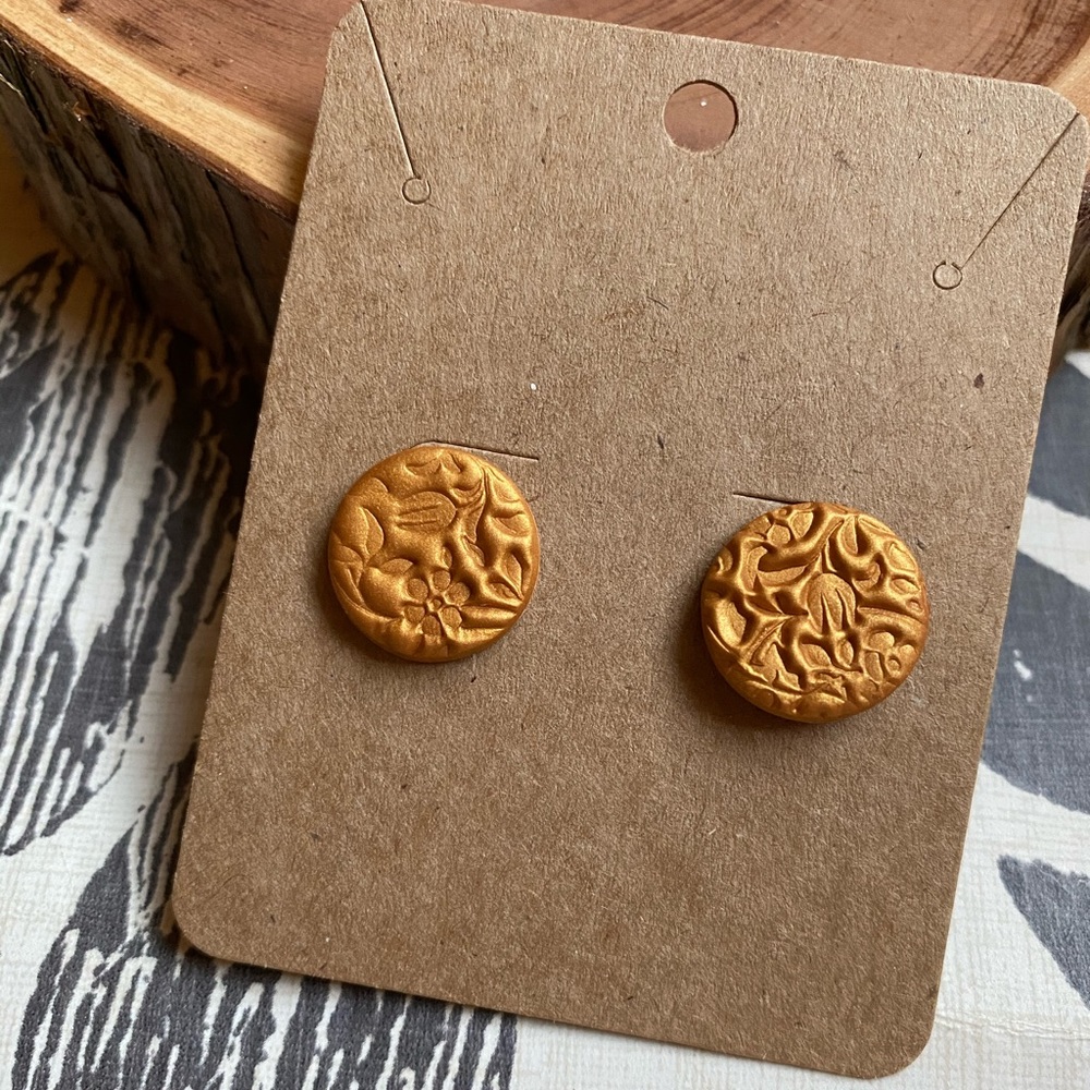 Handmade clay stud earrings